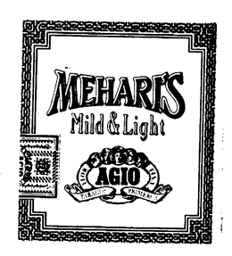 MEHARI'S MILD & LIGHT AGIO trademark