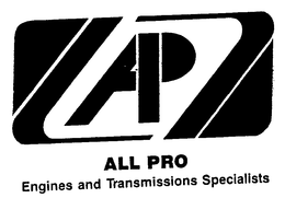 ALL PRO ENGINE AND TRANSMISSION trademark