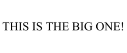 THIS IS THE BIG ONE! trademark