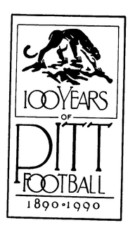 100 YEARS OF PITT FOOTBALL 1890-1990 trademark