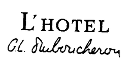 L'HOTEL G.L. DUBOUCHERON trademark