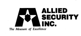 A ALLIED SECURITY INC. THE MEASURE OF EXCELLENCE trademark
