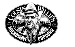 COUSIN WILLIE'S MICROWAVE POPCORN 100% SELECT CW'S ORIGINAL trademark