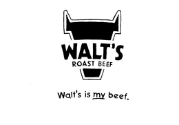 WALT'S ROAST BEEF WALT'S IS MY BEEF. trademark