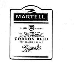 MARTELL FONDEE EN 1715 J.F. MARTELL CORDON BLEU OLD CLASSIC COGNAC trademark
