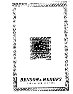 BH DE-NIC BENSON & HEDGES PARK AVENUE - NEW YORK trademark