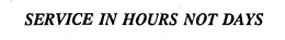 SERVICE IN HOURS NOT DAYS trademark