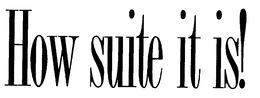 HOW SUITE IT IS! trademark