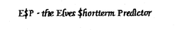 E$P-THE ELVES $HORTTERM PREDICTOR trademark