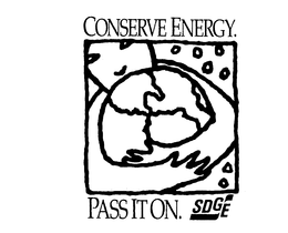 CONSERVE ENERGY. PASS IT ON. SDGE trademark