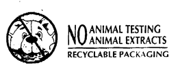 NO ANIMAL TESTING NO ANIMAL EXTRACTS RECYCLABLE PACKAGING trademark