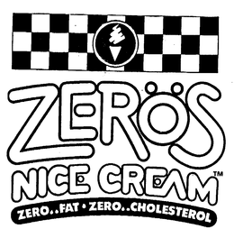 ZEROS NICE CREAM ZERO..FAT-ZERO..CHOLESTEROL trademark