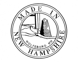 MADE IN NEW HAMPSHIRE WOLFEBORO NH trademark