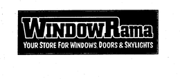 WINDOWRAMA YOUR STORE FOR WINDOWS, DOORS & SKYLIGHTS trademark