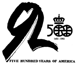 92 500 1492-1992 FIVE HUNDRED YEARS OF AMERICA trademark