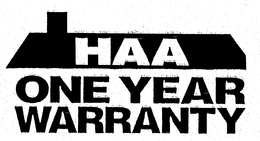 HAA ONE YEAR WARRANTY trademark