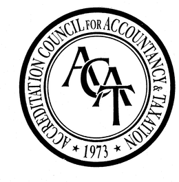 ACAT ACCREDITATION COUNCIL FOR ACCOUNTANCY & TAXATION 1973 trademark