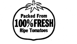 PACKED FROM 100% FRESH RIPE TOMATOES trademark