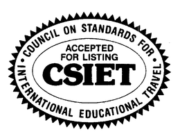 CSIET COUNCIL ON STANDARDS FOR INTERNATIONAL EDUCATIONAL TRAVEL ACCEPTED FOR LISTING trademark