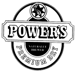 POWER'S NATURALLY BREWED PREMIUM DRY trademark