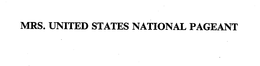 MRS. UNITED STATES NATIONAL PAGEANT trademark