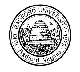 RADFORD UNIVERSITY 1910-1979 RADFORD, VIRGINIA trademark
