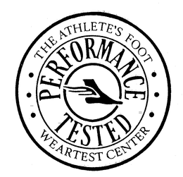 THE ATHLETE'S FOOT WEARTEST CENTER PERFORMANCE TESTED trademark