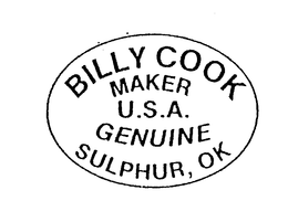 BILLY COOK MAKER U.S.A. GENUINE SULPHUR, OK trademark