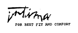 INTIMA FOR BEST FIT AND COMFORT trademark