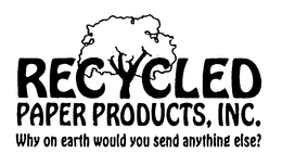 RECYCLED PAPER PRODUCTS, INC. WHY ON EARTH WOULD YOU SEND ANYTHING ELSE? trademark
