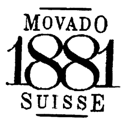 MOVADO 1881 SUISSE trademark