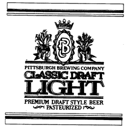PBC PITTSBURGH BREWING COMPANY CLASSIC DRAFT LIGHT PREMIUM DRAFT STYLE BEER PASTEURIZED trademark