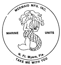 MERMAID WITH SHELL AND GIRL WITH FLOWING HAIR trademark