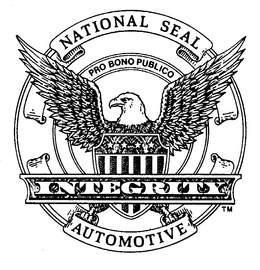 NATIONAL SEAL PRO BONO PUBLICO INTEGRITY AUTOMOTIVE trademark