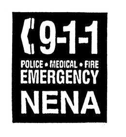 9-1-1 POLICE * MEDICAL * FIRE EMERGENCY NENA trademark
