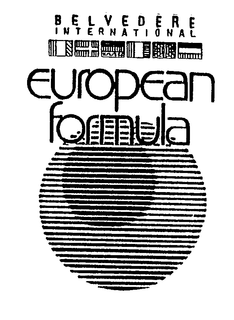 BELVEDERE INTERNATIONAL EUROPEAN FORMULA trademark