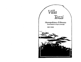 VILLA TOZZI MONTEPULCIANO D'ABRUZZO DENOMINAZIONE DI ORIGINE CONTROLLATA RED WINE trademark