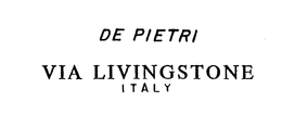 DE PIETRI VIA LIVINGSTONE ITALY trademark