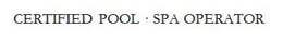 CERTIFIED POOL · SPA OPERATOR trademark
