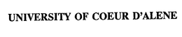 UNIVERSITY OF COEUR D'ALENE trademark