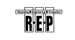 R-E-P RECORDING ENGINEERING PRODUCTION trademark