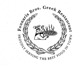 FOUNARIS BROS. GREEK RESTAURANT PROUDLY SERVING THE BEST FOOD IN TOWN trademark