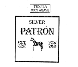 SILVER PATRON TEQUILA 100% AGAVE trademark