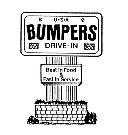 USA BUMPERS DRIVE-IN BEST IN FOOD & FAST IN SERVICE trademark