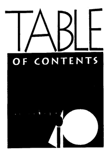 TABLE OF CONTENTS trademark