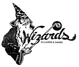 WIZARDS BILLIARDS & GAMES trademark