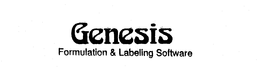 GENESIS FORMULATION & LABELING SOFTWARE trademark