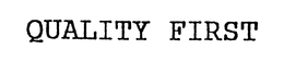 QUALITY FIRST trademark