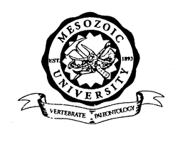 MESOZOIC UNIVERSITY EST. 1893 VERTEBRATE PALEONTOLOGY trademark