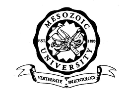 MESOZOIC UNIVERSITY EST. 1893 VERTEBRATE PALEONTOLOGY trademark